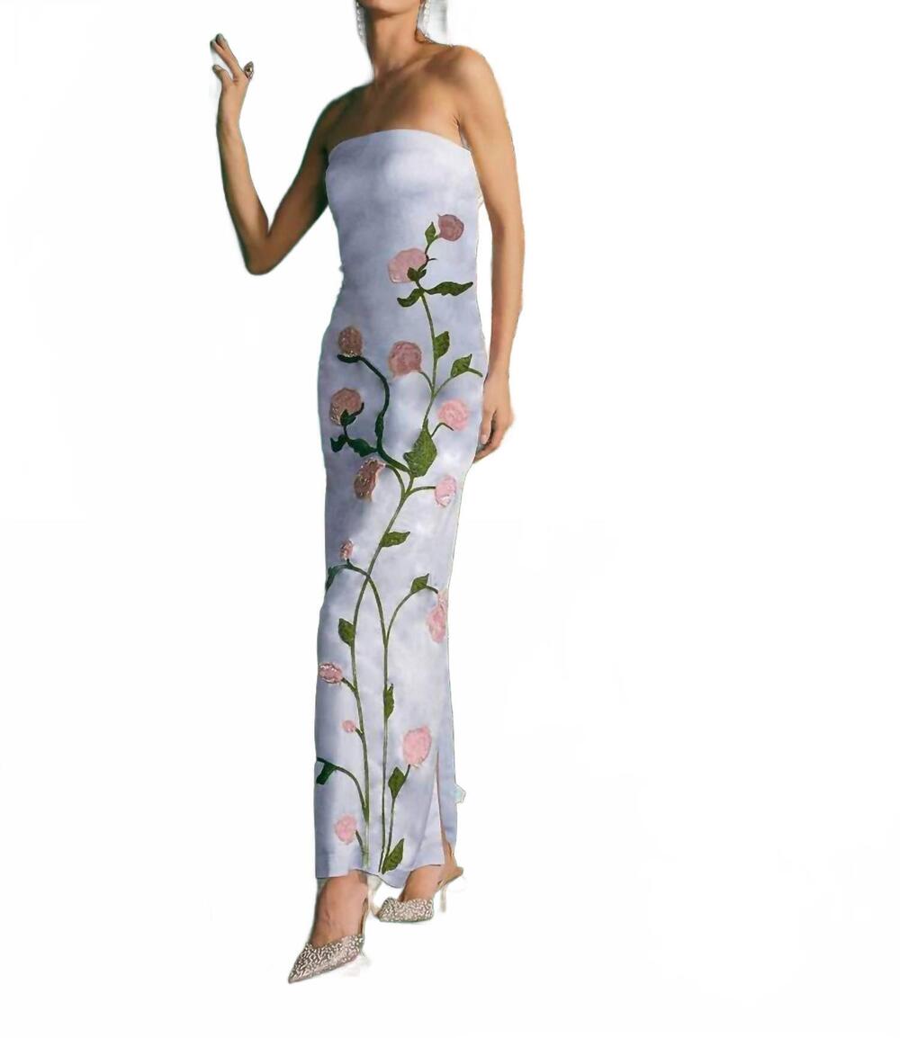 NEW LA FUORI women's whispering tapestry dress in silver